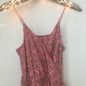 Summer pink & gray patterned silk dress 💓